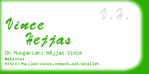 vince hejjas business card