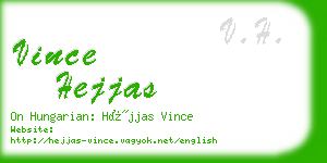 vince hejjas business card